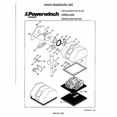 Powerwinch Windlass 603 Parts List