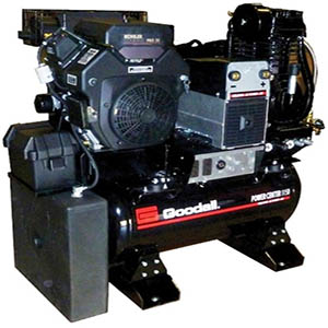 Goodall 01-150 GPC 1150 Welder, 240 amp; Generator 6,000 watt; Air Compressor 29 cfm