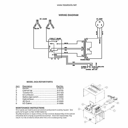 Model 9425 Click Here For A Parts List,Wiring Diagram Or Schematic