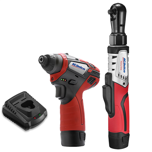 ARW12103-K2 Acdelco Acdelco Arw12103-K2 G12 Series 12V Li-Ion Cordless 3/8" Brushless Rachet Wrench & Ͽ�"? Impact Driver Combo Tool Kit With 2 Batteries