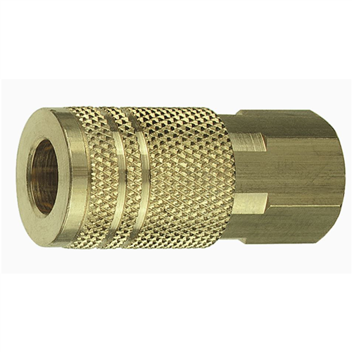 AMFLC20B Amflo 1/4" Coupler 1/4" Female Threads Brass Plated I/M Industrial- Pack Of 10