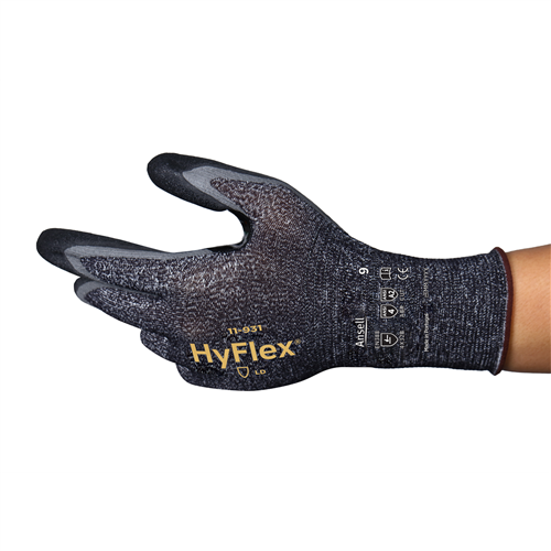 11931100 Ansell Hyflex 11-931 Size 10 Ultralight, Palm-Coated Cut-Resistant And Oil-Repellent