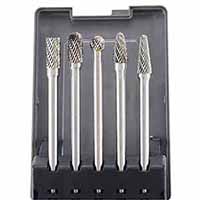 2185 Astro Pneumatic 5Pc Long Double Cut Carbide Burr Set 4.5"