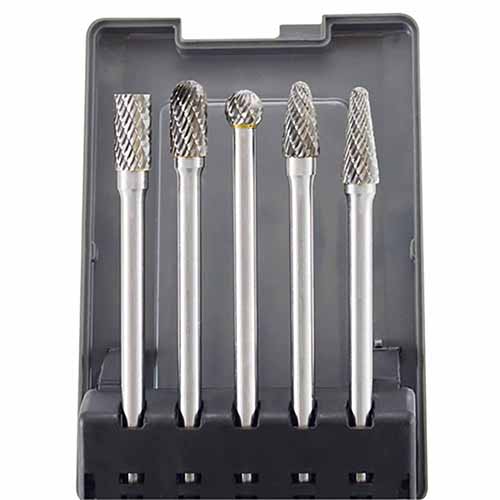 2185 Astro Pneumatic 5Pc Long Double Cut Carbide Burr Set 4.5"