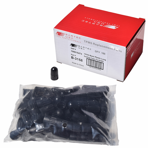 TPMS Black Plastic Long Valve Caps