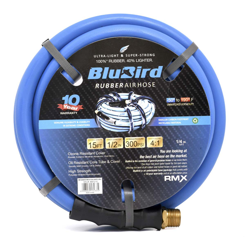 10010281 Blubird Blubird Rubber Air Hose 1/2 In. X 15 Ft.