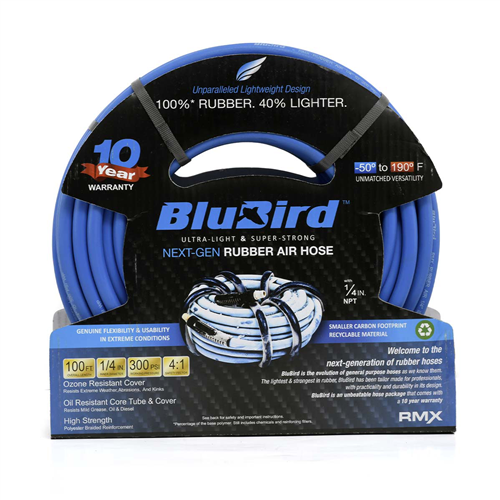 10010310 Blubird Blubird Rubber Air Hose 1/4 In. X 100 Ft.