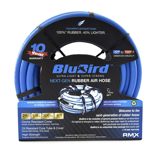 10010315 Blubird Blubird Rubber Air Hose 1/4 In. X 25 Ft.