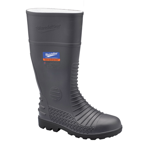 028-013 Blundstone Steel Toe Gumboots-Waterproof, Metarsal Guard, Puncture Resistant Midsole, Grey, Au Size 13, Us Size 14