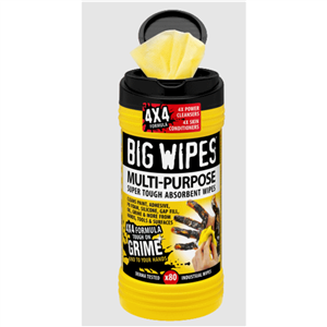 Case of 8 Big Wipes Multi-Purp Antibacterial Hand Sanitizing Wipes 80 Count (8"x11.5" wipe)