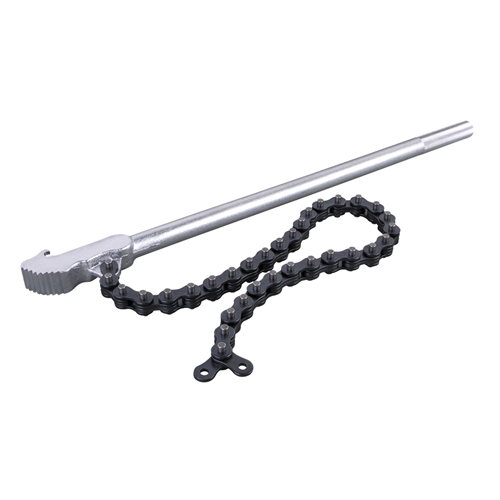 87000 Cal-Van Tools Use to loosen and or grip an array of round, square, or other multifaceted objects with a 24" heat-treated chain, 20" chrome-plated handle for extra leverage, and knurled handle for grip.