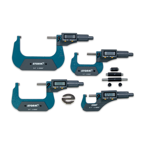 4 piece digital micrometer set