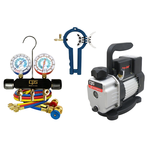 VP2SKIT Cps Products Vacuum Pump With Manifold And Can Tap Kit