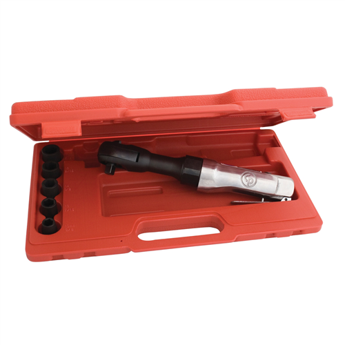 T024201 Chicago Pneumatic Ratchet Air 3/8 W/ Case, 5 Soc, Ligh