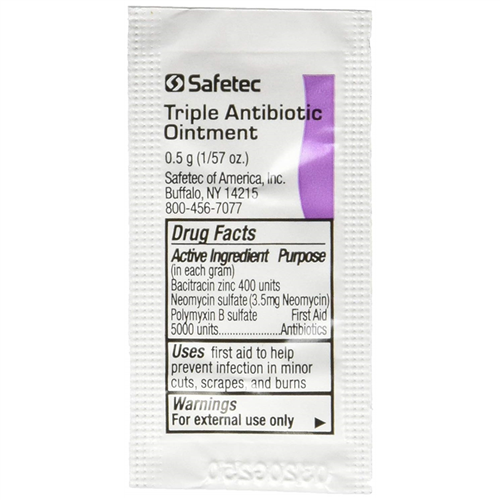 232124 Chaos Safety Supplies Triple Antibiotic Ointment .5 Gram Packets (Box Of
