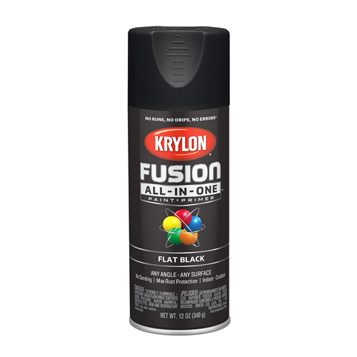 2728 Krylon Fusion Paint Primer Flat Black 12 Oz.