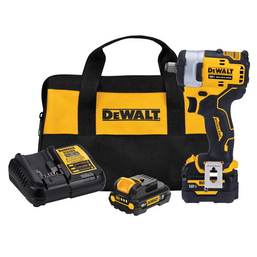 DCF901GJ1G1 Dewalt 12V 1/2" Compact Impact Wrench Kit W/ Hog Ring