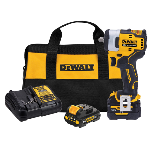 DCF903GJ1G1 Dewalt 12V 3/8" Compact Impact Wrench Kit W/ Hog Ring