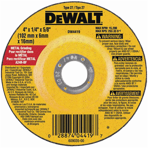 DW4419 Dewalt Dcw Metal 4"X4/4"X5/8"