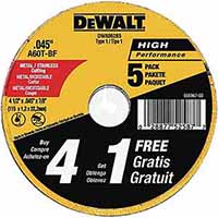 DW8062B5 Dewalt 4-1/2" Type 1 Metal Cutting Wheels (Pac