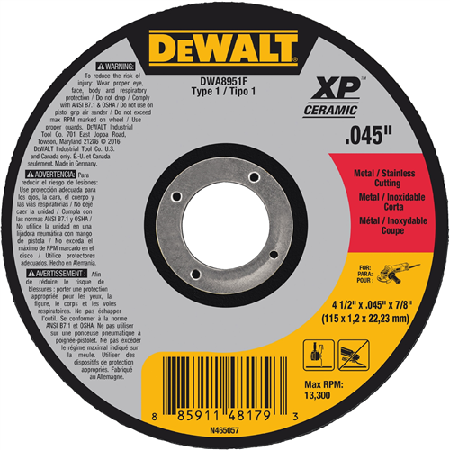 DWA8953F Dewalt 6" X .045" X 7/8" Xp Ceramic Type