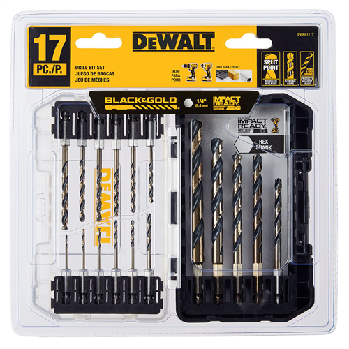 DWAH1117 Dewalt Dewalt 17Pc Black & Gold Hex Shank Drill Bit Set (Dwah1117)