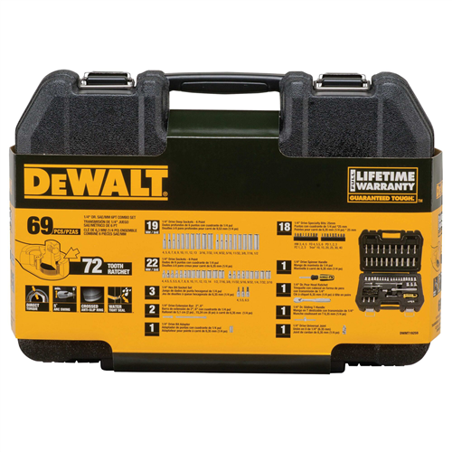 DWMT19259 Dewalt Dewalt 69Pc 1/4 Sae/Mm Socket Set
