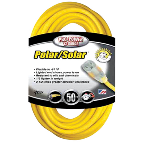 1688SW0002 Coleman Cable 50 Foot Extension Cord Yellow