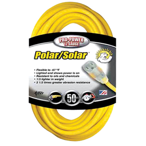 1689-0002 Coleman Cable 100 Foot Extension Cord Yellow