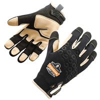 17144 Ergodyne 710Ltr L Black Heavy-Duty Leather-Reinf Gloves