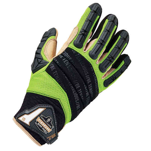 17792 Ergodyne 924Ltr S Lime Leather-Reinf Hybrid Dir Gloves
