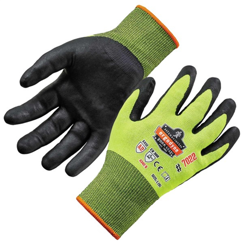 17973 Ergodyne 7022 M Lime Nitrile-Coated Cut-Resis Gloves A2 Dsx