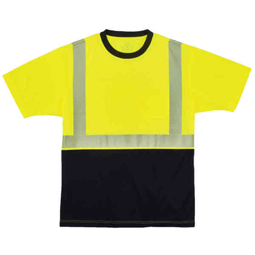 22538 Ergodyne 8280Bk 4Xl Lime Type R Class 2 Black T-Shirt