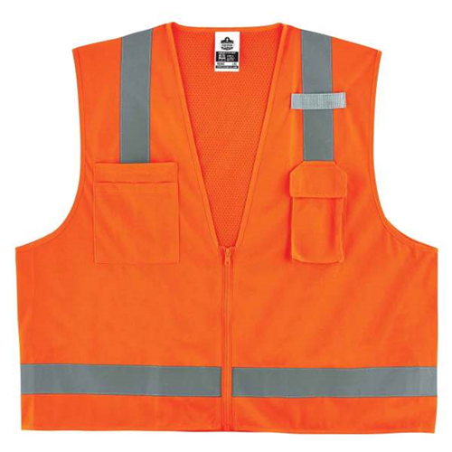 24013 Ergodyne 8249Z S/M Orange Type R Class 2 Surveyors Vest