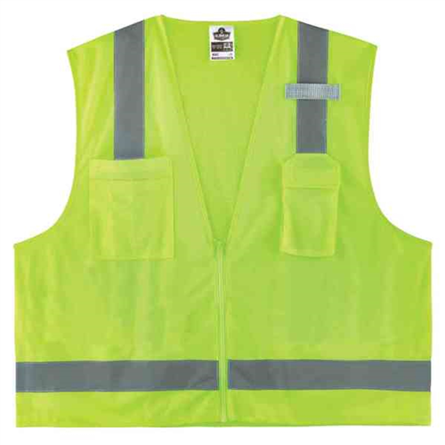 24029 Ergodyne 8249Z 4Xl/5Xl Lime Type R Class 2 Surveyors Vest