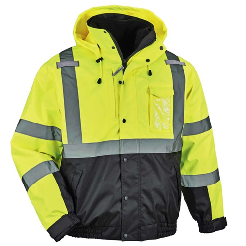 25592 Ergodyne 8381 S Lime Type R Class 3 3-In-1 Bomber Jacket