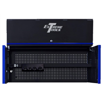 Extreme Tools RX Series Professional 55"W x 25"D Extreme Power Workstation&reg; Hutch Black, Blue Drawer Pulls