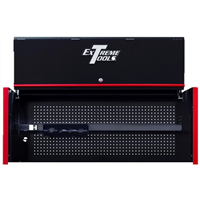 Extreme Tools RX Series Professional 55"W x 25"D Extreme Power Workstation&reg; Hutch Black, Red Drawer Pulls