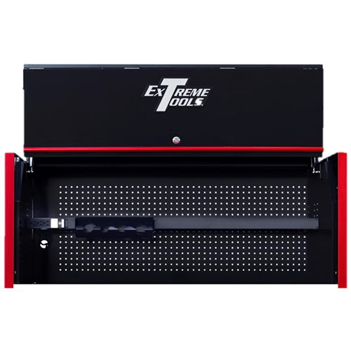 Extreme Tools RX Series Professional 55"W x 25"D Extreme Power Workstation&reg; Hutch Black, Red Drawer Pulls