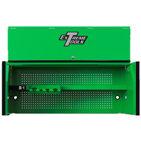Extreme Tools RX Series Professional 55"W x 25"D Extreme Power Workstation&reg; Hutch Green, Black Drawer Pulls