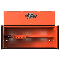 Extreme Tools RX Series Professional 55"W x 25"D Extreme Power Workstation&reg; Hutch Orange, Black Drawer Pulls