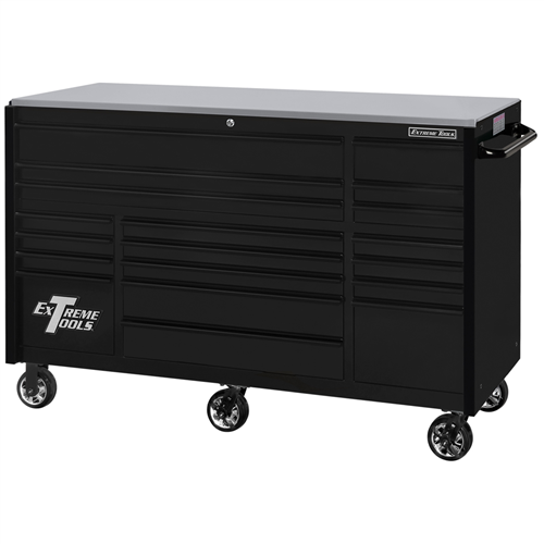 RX722519RCMBBK-X Extreme Tools Rx Series 72" 19 Drwr 25" Dp Roller Cab, Mat Blck