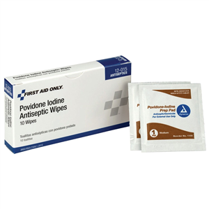 12-015-003 First Aid Only Pvp Iodine Wipes 10/Box