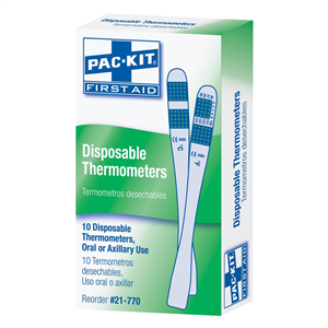 21-770-002 First Aid Only Disposable Thermometers 10/Box