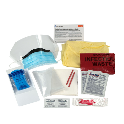 214-P First Aid Only Bbp Spill Clean Up Kit Single Use Tray