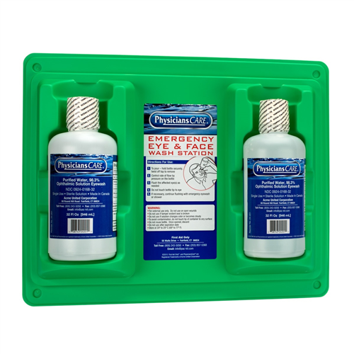 24-300-001 First Aid Only Eyewash Station Double 32 Oz. Screw Cap Bottle