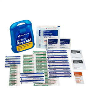 91098 First Aid Only 29 Pc Mini Clear Blue Plastic First Aid Kit