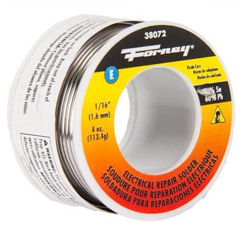 38072 Forney Industries Solder, Electrical Repair, Rosin Core, 1/16 In, 4 Ounce