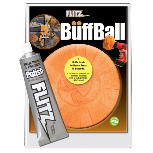 PB 101-50 Flitz 5 Inch Large Buff Ball With Free Flitz Polish 1.76