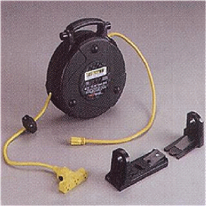 2200-3000 General Manufacturing Mid-Size Power Supply Reel 40' 12/3 Sjtow Cord 15Amp Triple Outlet W/Gfci